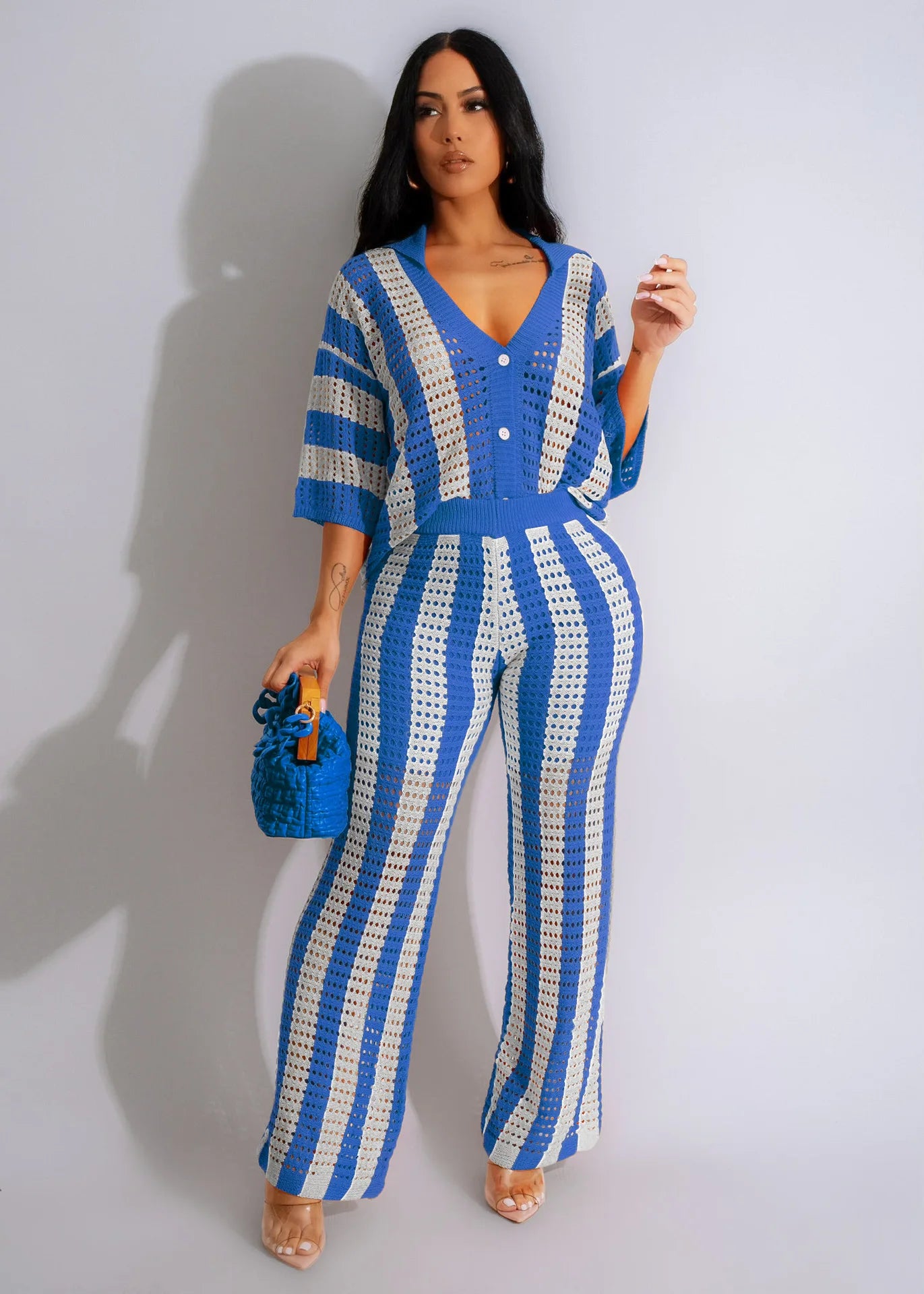 Completo Maglia Righe Pantalone Ampio