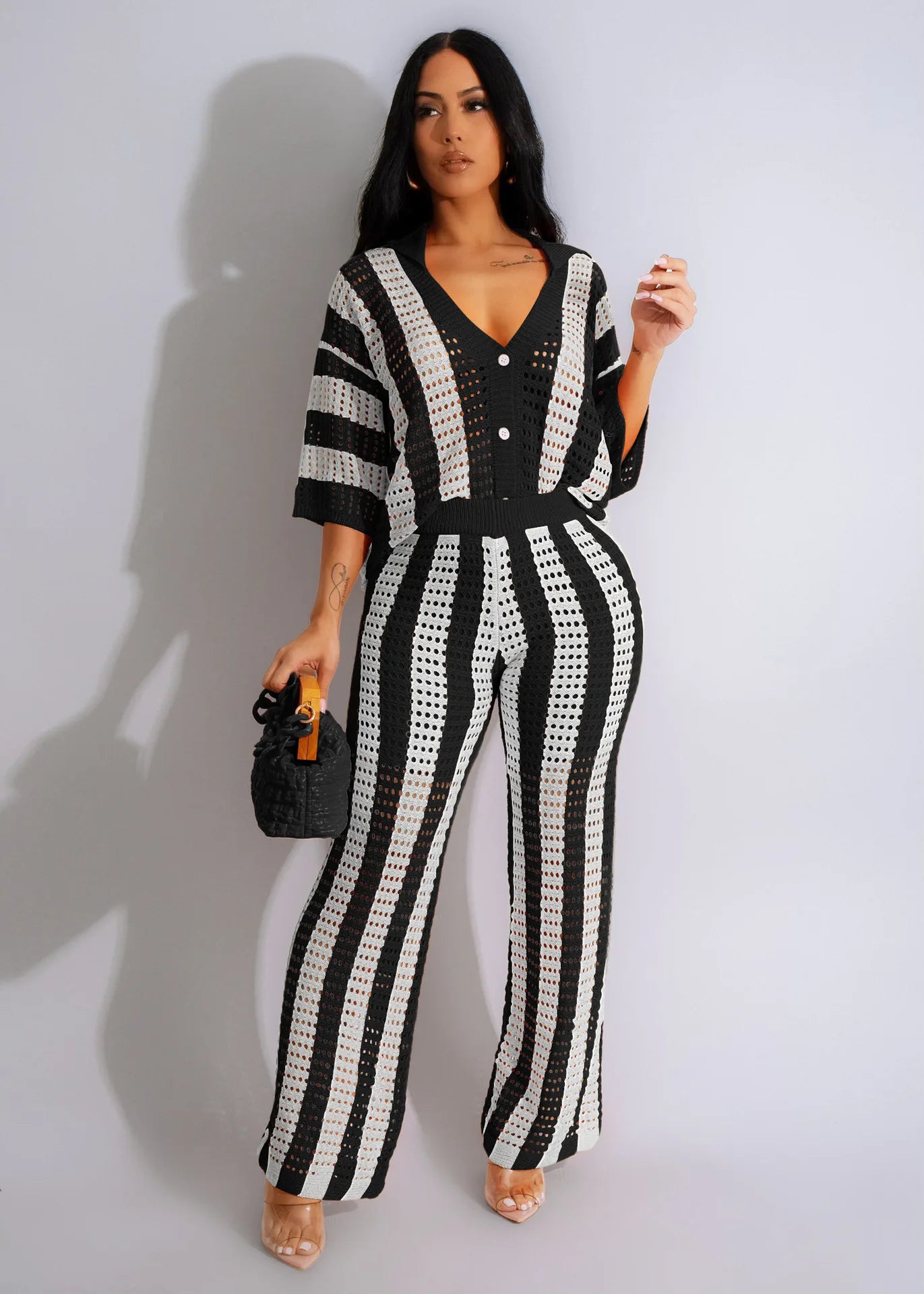 Completo Maglia Righe Pantalone Ampio